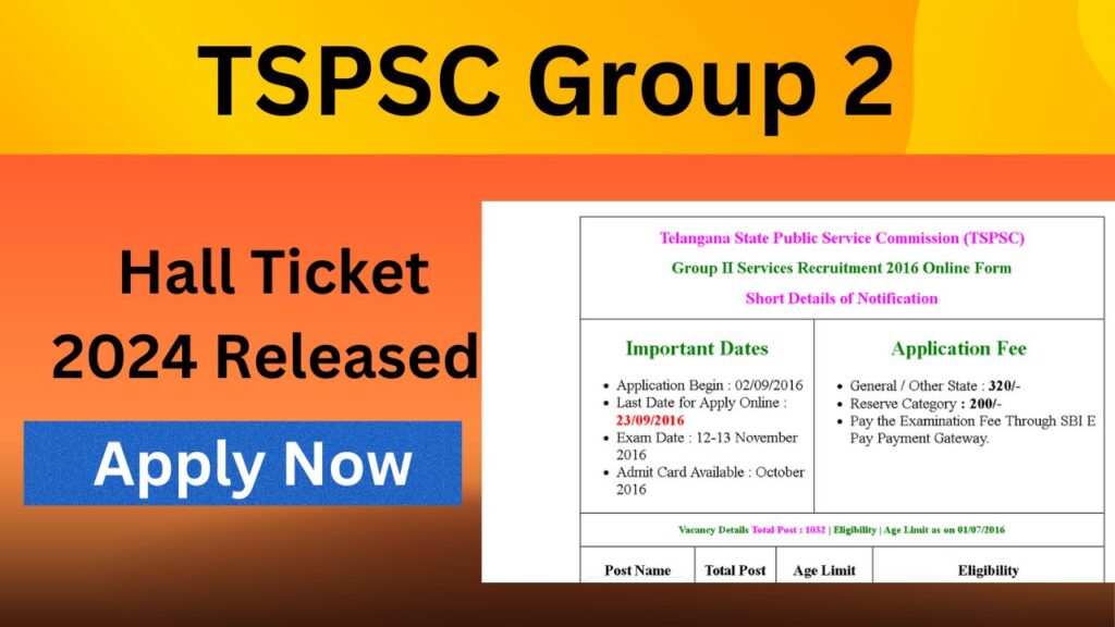 TSPSC Group 2 Hall Ticket 2024 Released